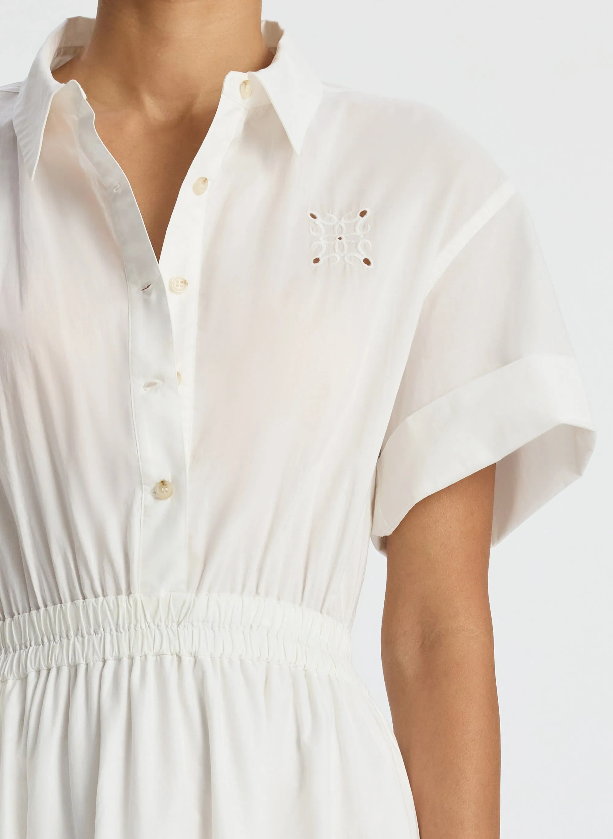 Amy Embroidered Poplin Shirtdress