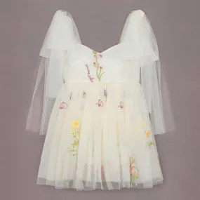 Baby Enchanted Angel Dress - Embroidered Ivory Tulle