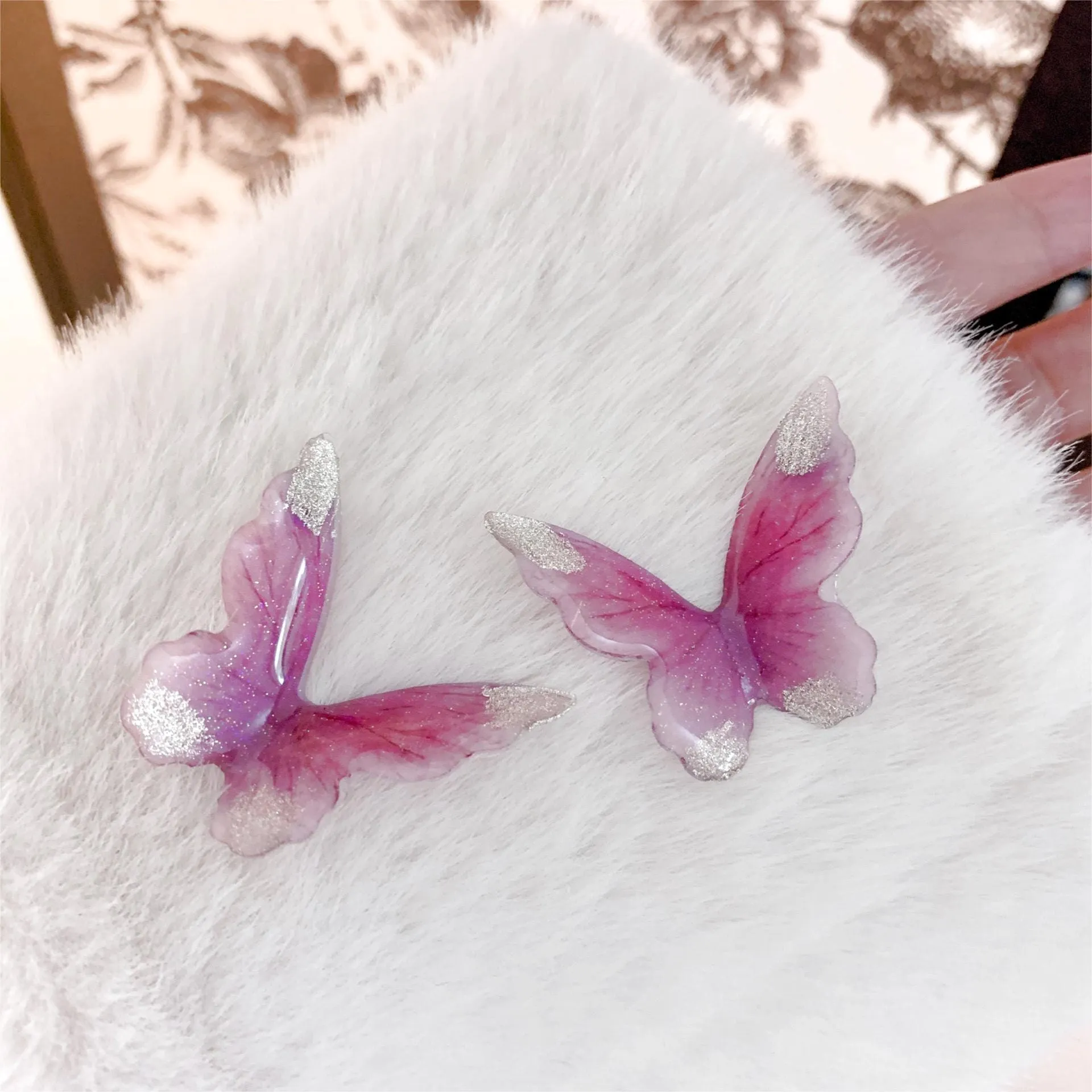 Beauty Pink Butterfly Dangle Earrings