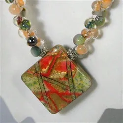 Big Bold Peach Handmade Artisan Bead Necklace