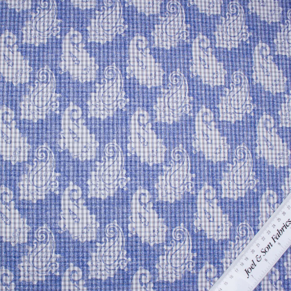 Blue/White Printed Cotton Shirting