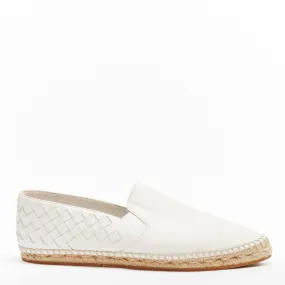 BOTTEGA VENETA white intrecciato woven leather espadrille flats shoes EU37