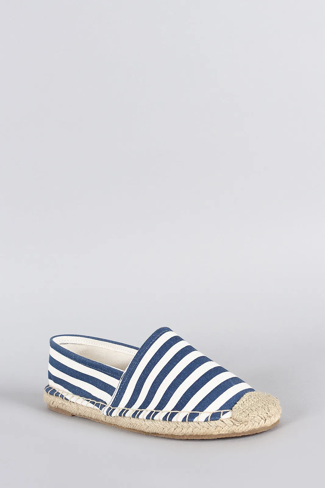 Breckelle Striped Espadrille Flat