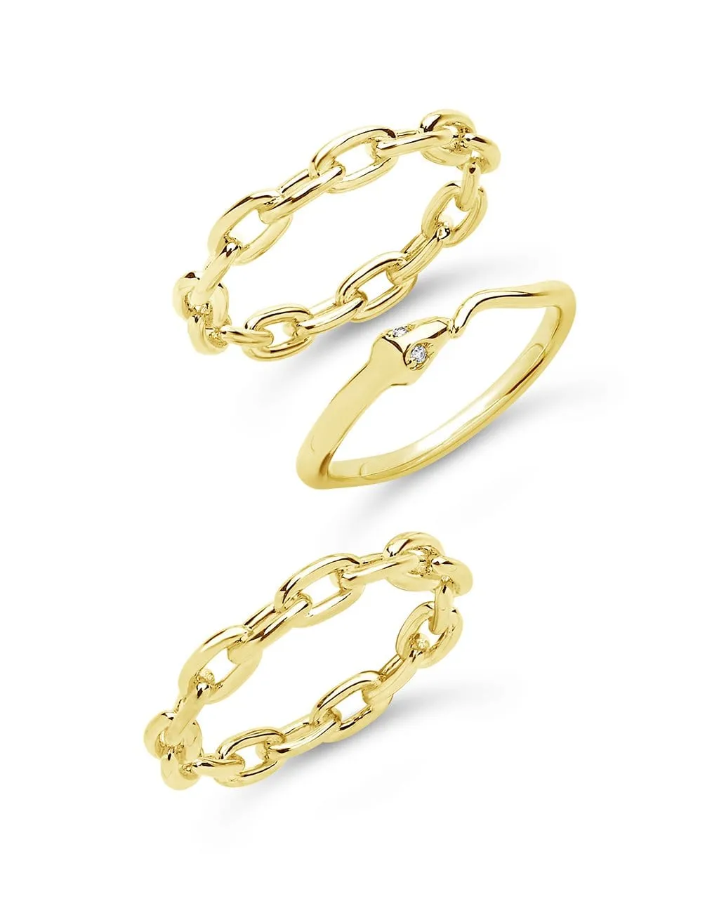 Chain & Snake Stacking Ring Set