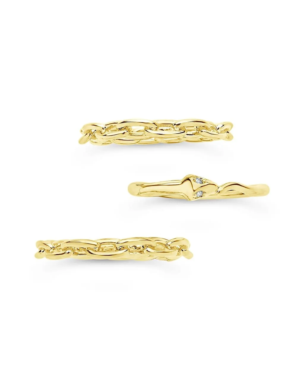 Chain & Snake Stacking Ring Set