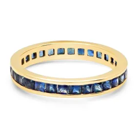 CHANNEL SET RING, BLUE SAPPHIRE