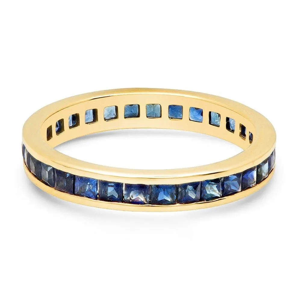 CHANNEL SET RING, BLUE SAPPHIRE