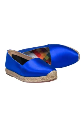 Christian Louboutin - Bright Cobalt Satin Espadrille Flats Sz 6.5