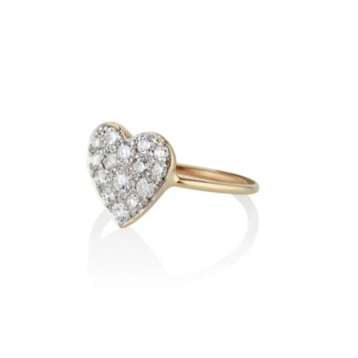 Corazon Pave Diamond Heart Ring