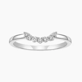 Crown and Round Cut Stackable CZ Curved Engagement Rings