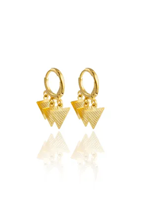 Dangle Textured Triangle French Hook Earrings (L154)