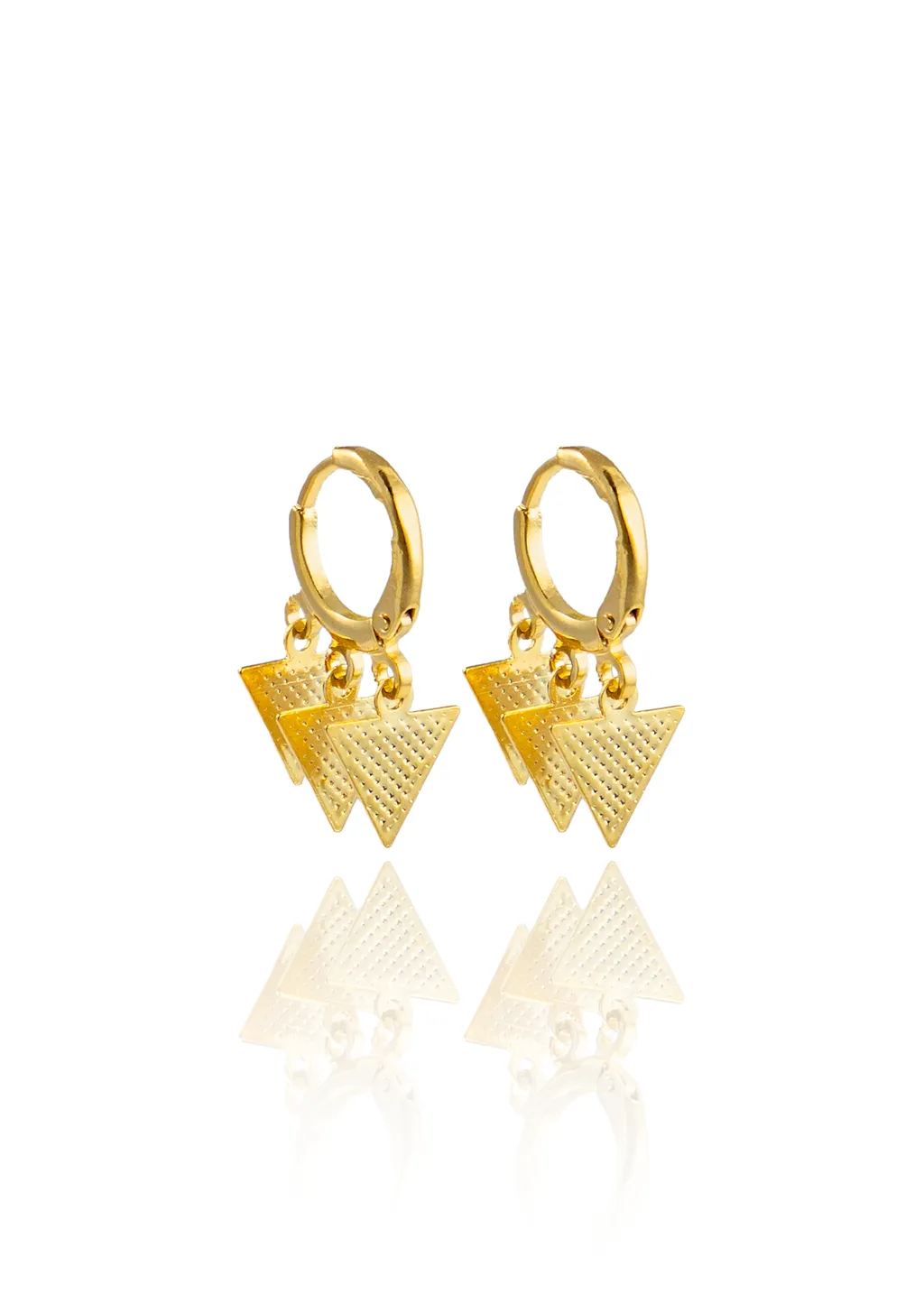 Dangle Textured Triangle French Hook Earrings (L154)