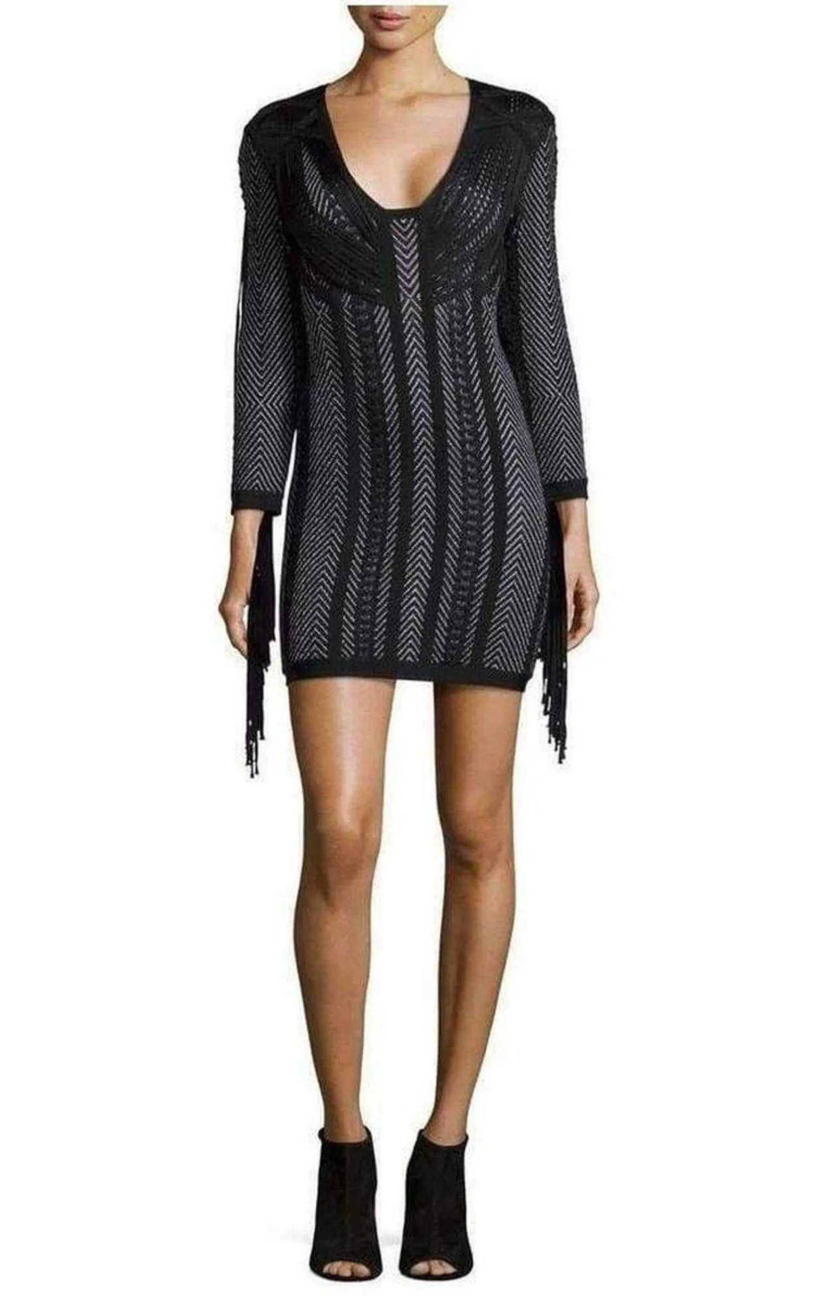 Doutzen Plaited Chevron Fringe Dress