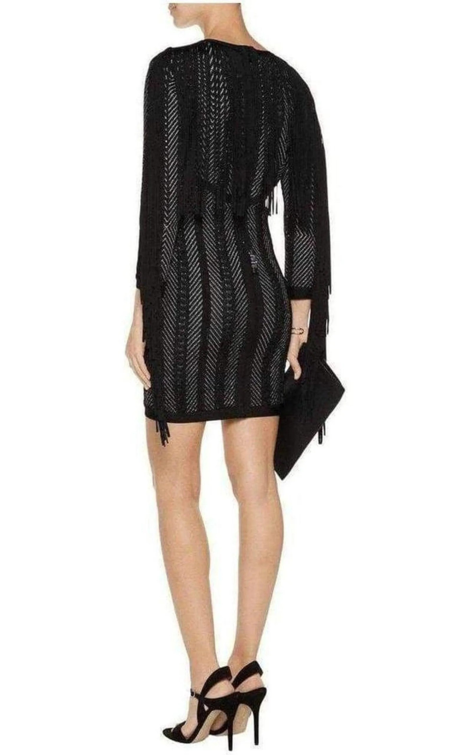 Doutzen Plaited Chevron Fringe Dress