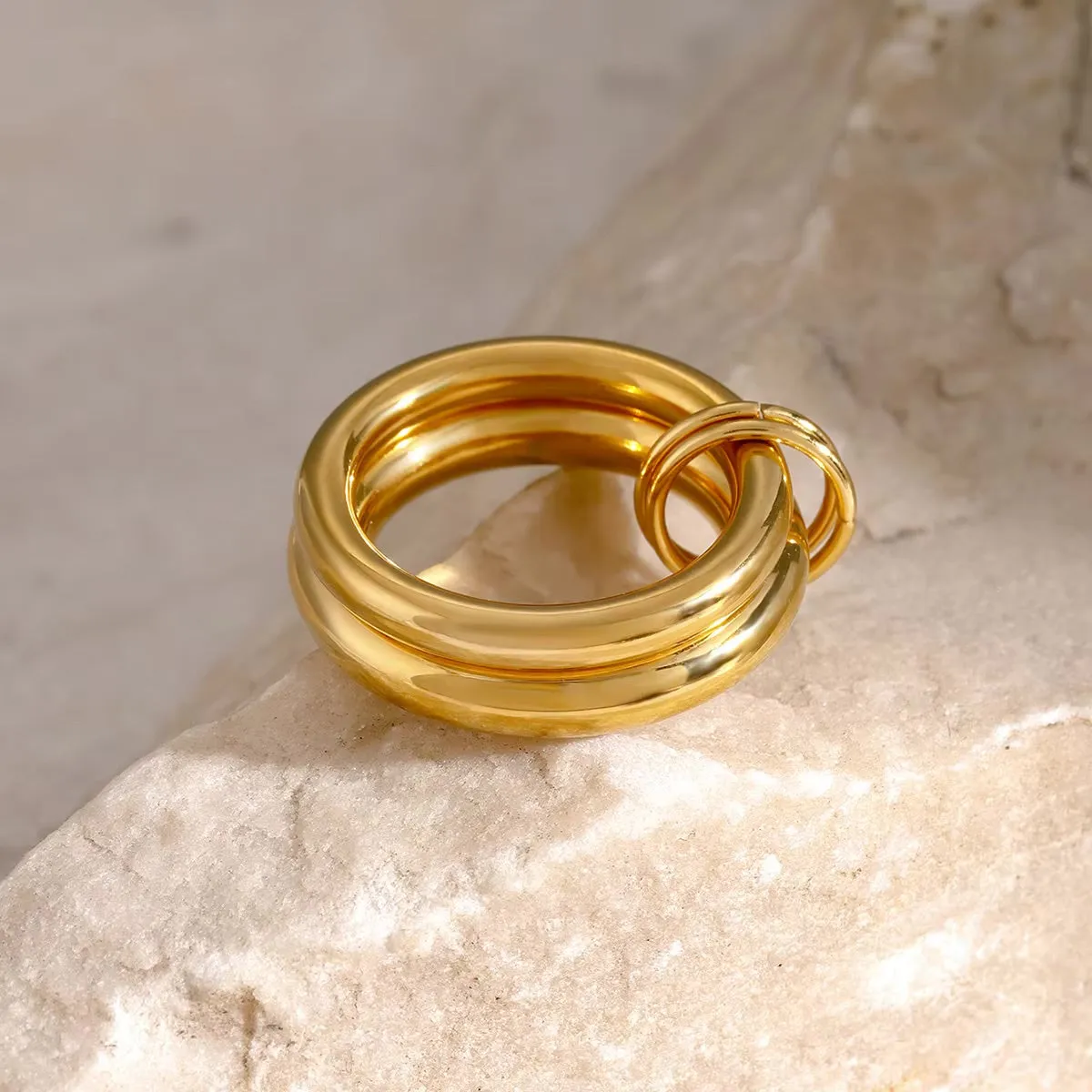 Dune Stacked Gold Ring