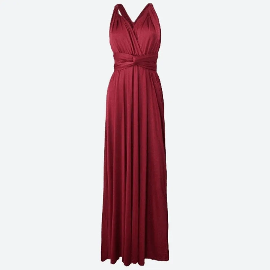 Elegant Backless Wrap Maxi Dresses