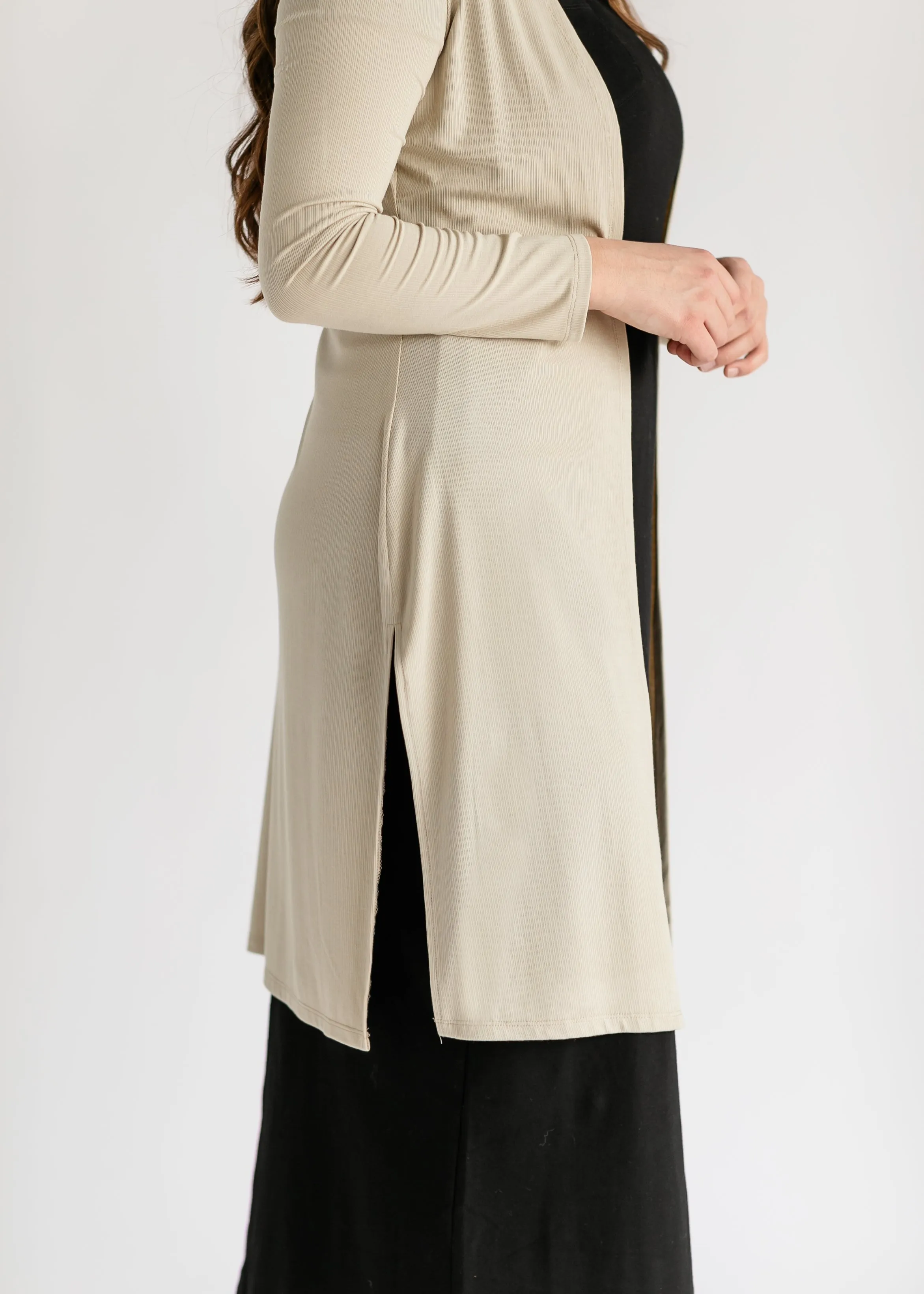 Essential Lightweight Side Slit Cardigan - FINAL SALE