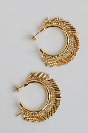 FINAL SALE - Esther Gold Fringe Hoop Earrings