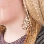 Gold Ornament Filigree Dangle Earring