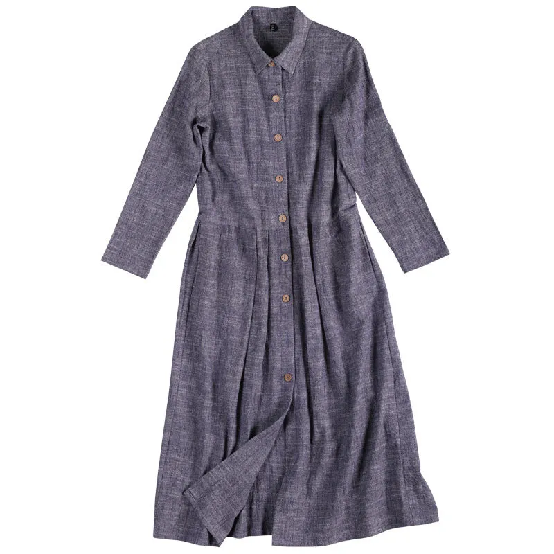 Gray Linen Women Dresses Casual Summer Long Women Dresses SSM97215