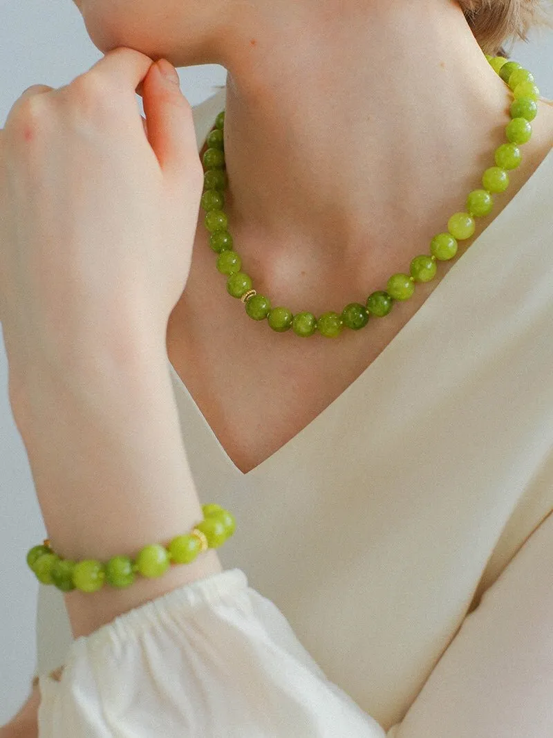 Green Grape Stone Beaded Bracelet