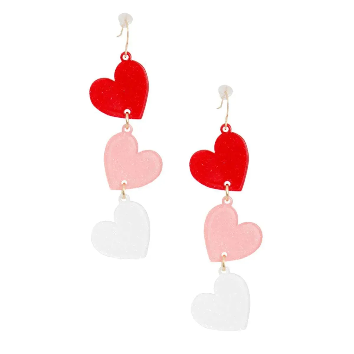 Heart Dangle Earrings Multicolor