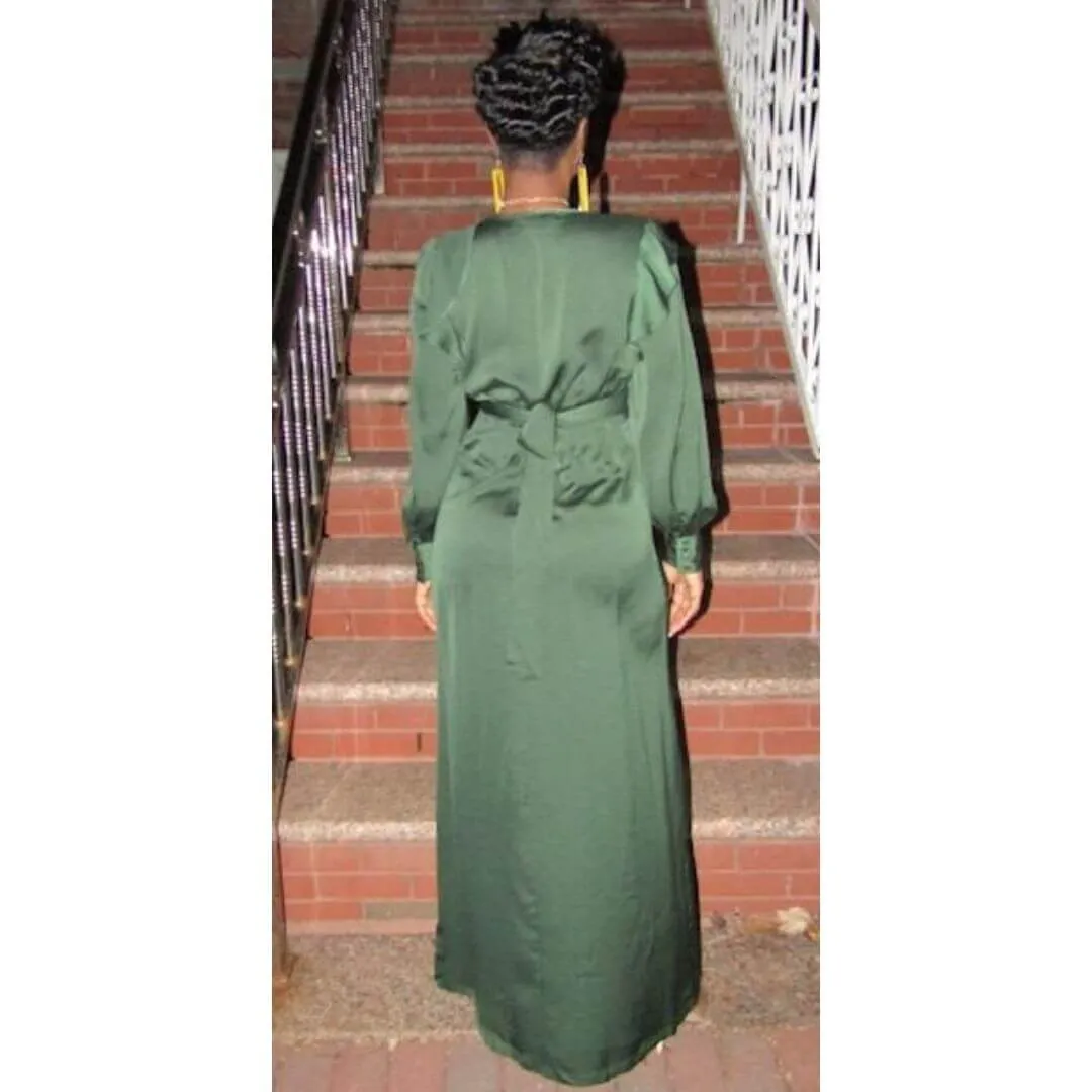 Hunter Green Button Down Maxi Dress