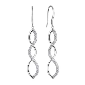 Infinity Dangle Earrings Women Girls Jewelry Birthday Gift Sterling Silver