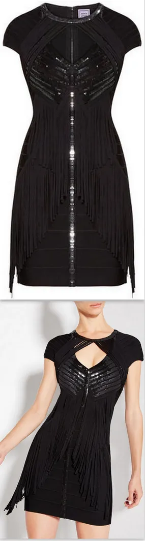 'Kassidy' Sequined Fringe Dress