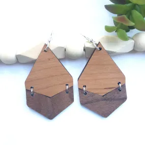 Large Geometric Dangle Earrings, Free Shipping, Light Weight Earrings, Birthday Gift for a Friend