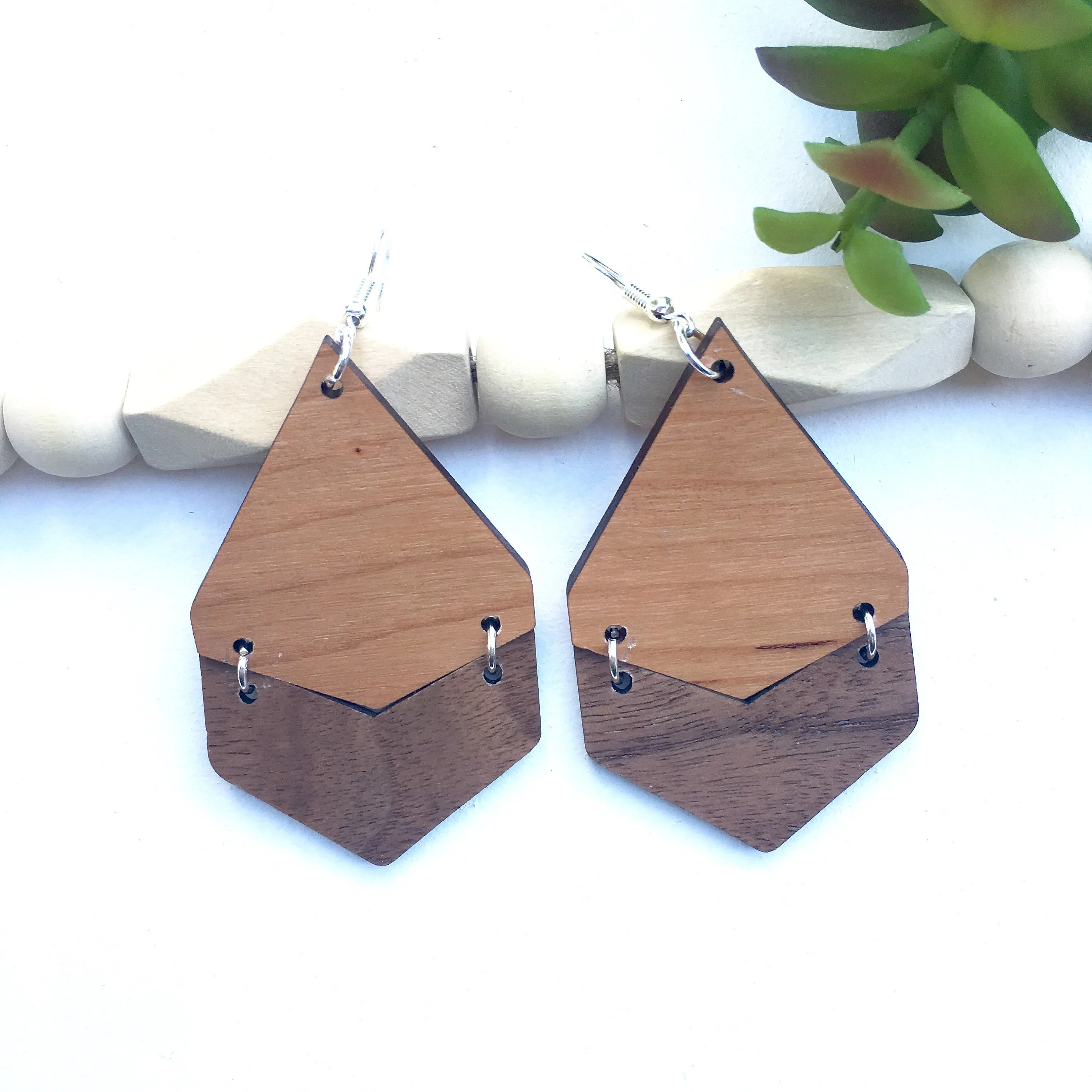 Large Geometric Dangle Earrings, Free Shipping, Light Weight Earrings, Birthday Gift for a Friend