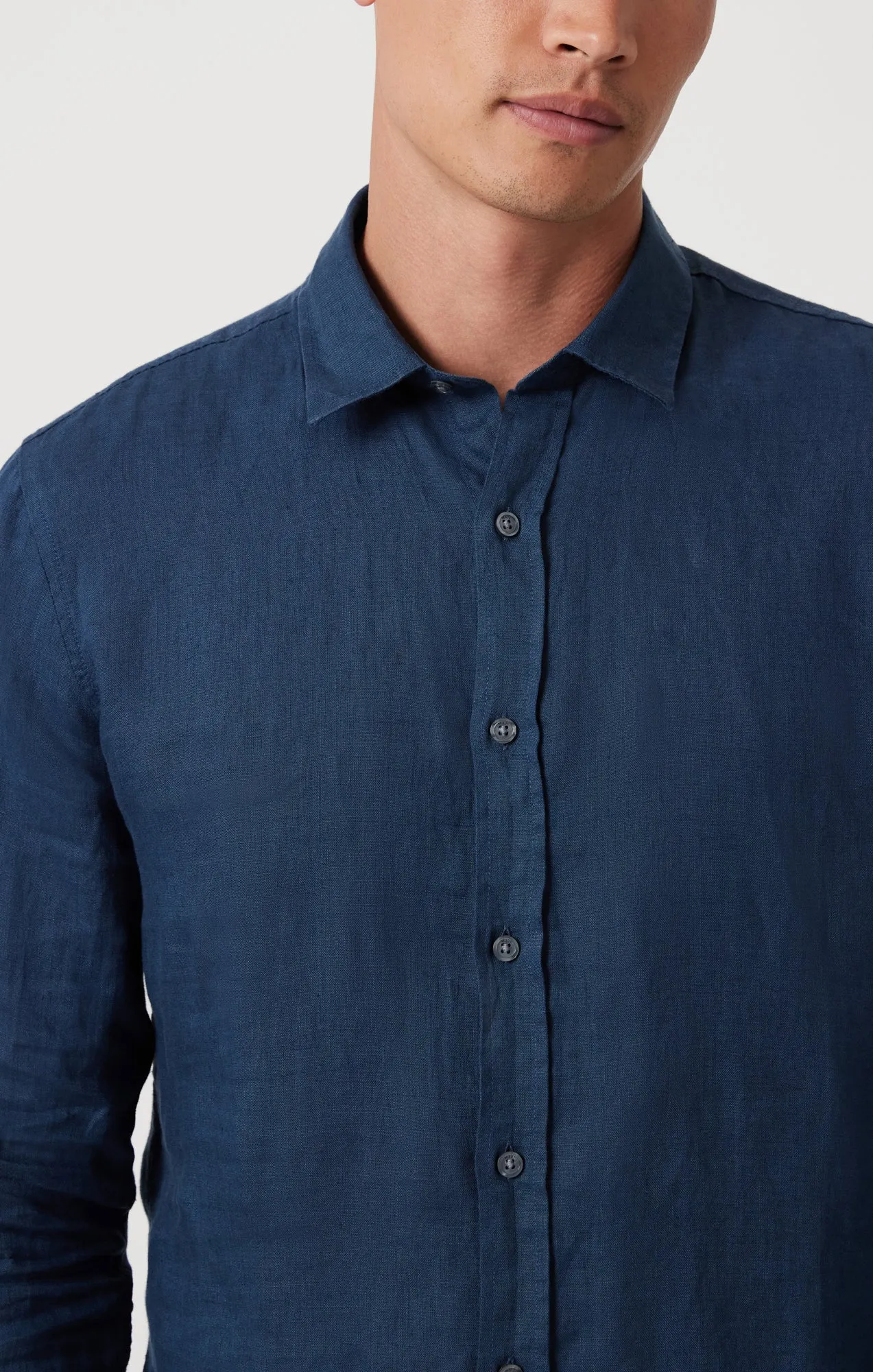 LINEN BUTTON-UP SHIRT IN MOONLIT OCEAN