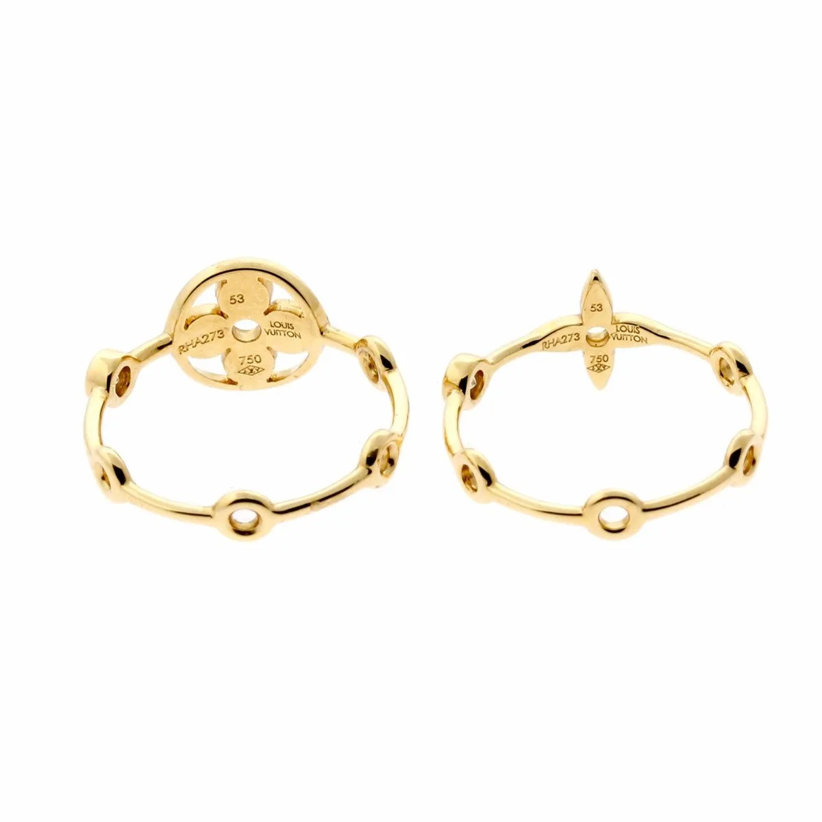 Louis Vuitton Monogram Gold Diamond Rings