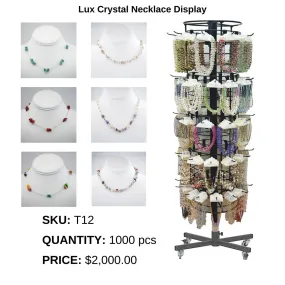 Lux Crystal Beaded Necklace Display - 1,000 Pieces 