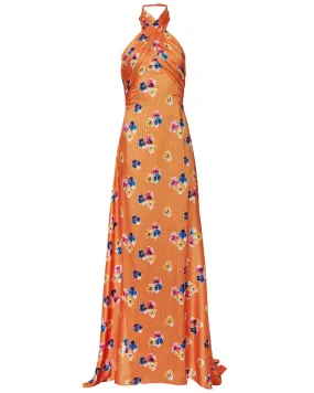 Marigold Floral Halterneck Gown