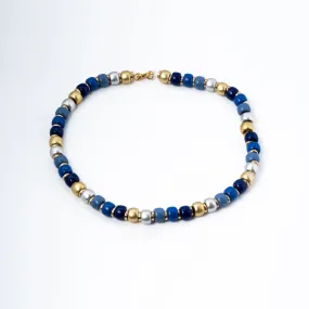 Marine Blue Beaded Choker