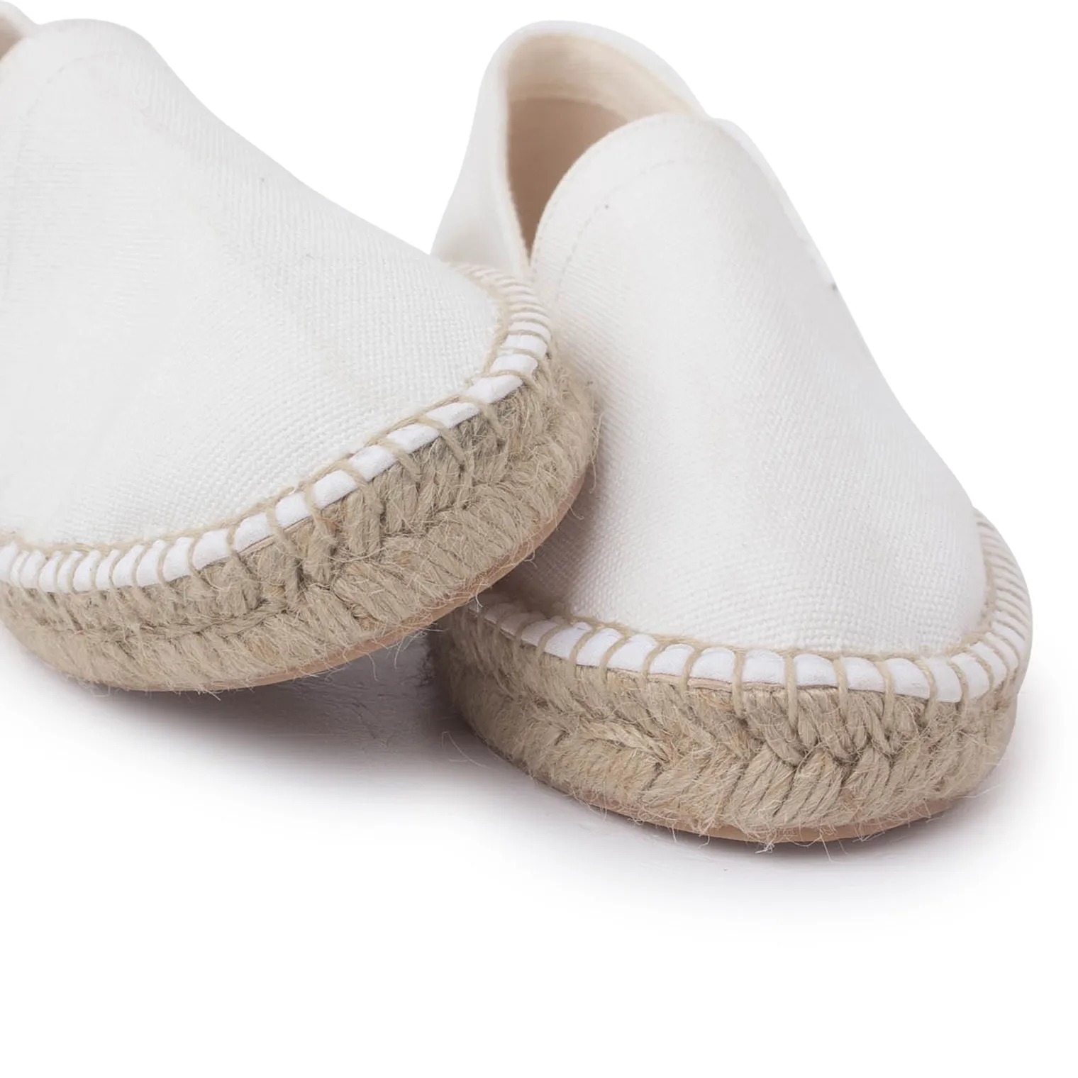 Mila Sustainable, Eco Friendly, Vegan Canvas Espadrille Flats - White