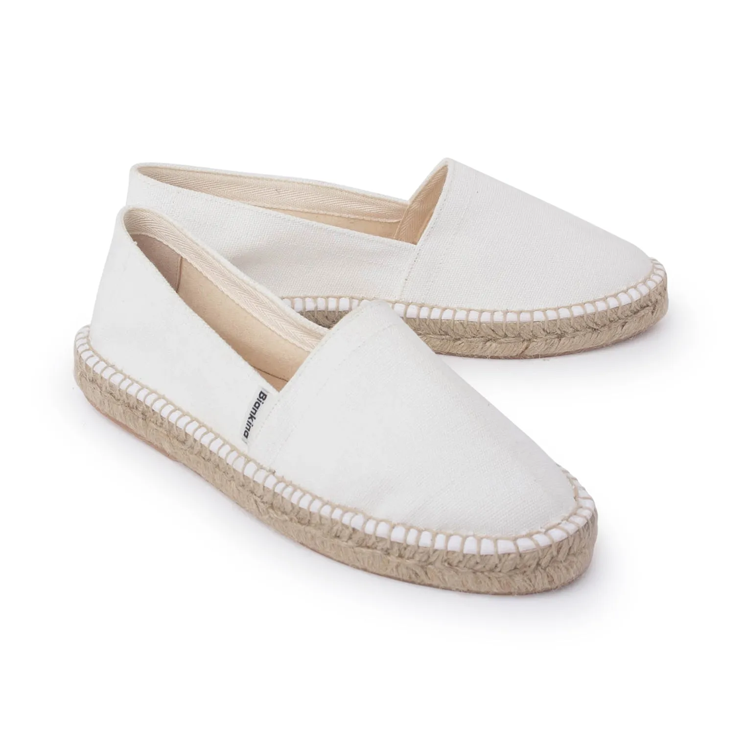 Mila Sustainable, Eco Friendly, Vegan Canvas Espadrille Flats - White