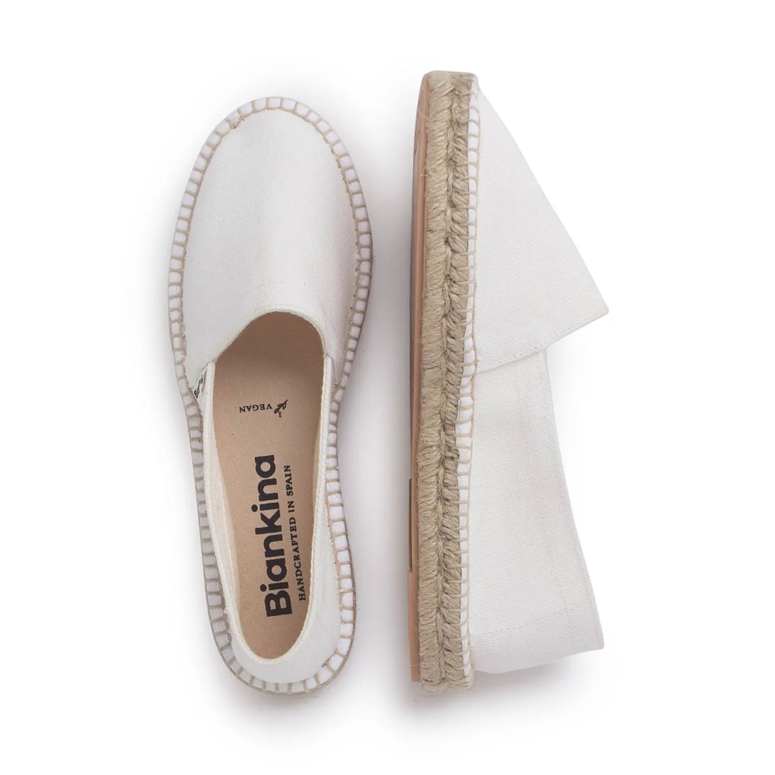 Mila Sustainable, Eco Friendly, Vegan Canvas Espadrille Flats - White