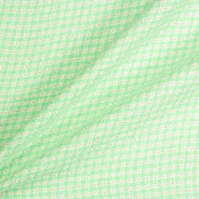 Mint Green & Ivory Checkered Wool Blend