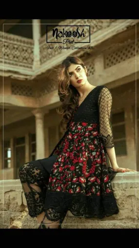 Nakoosh Chiffon Dresses - Embroidered Chiffon Dupatta - Replica - Unstitched