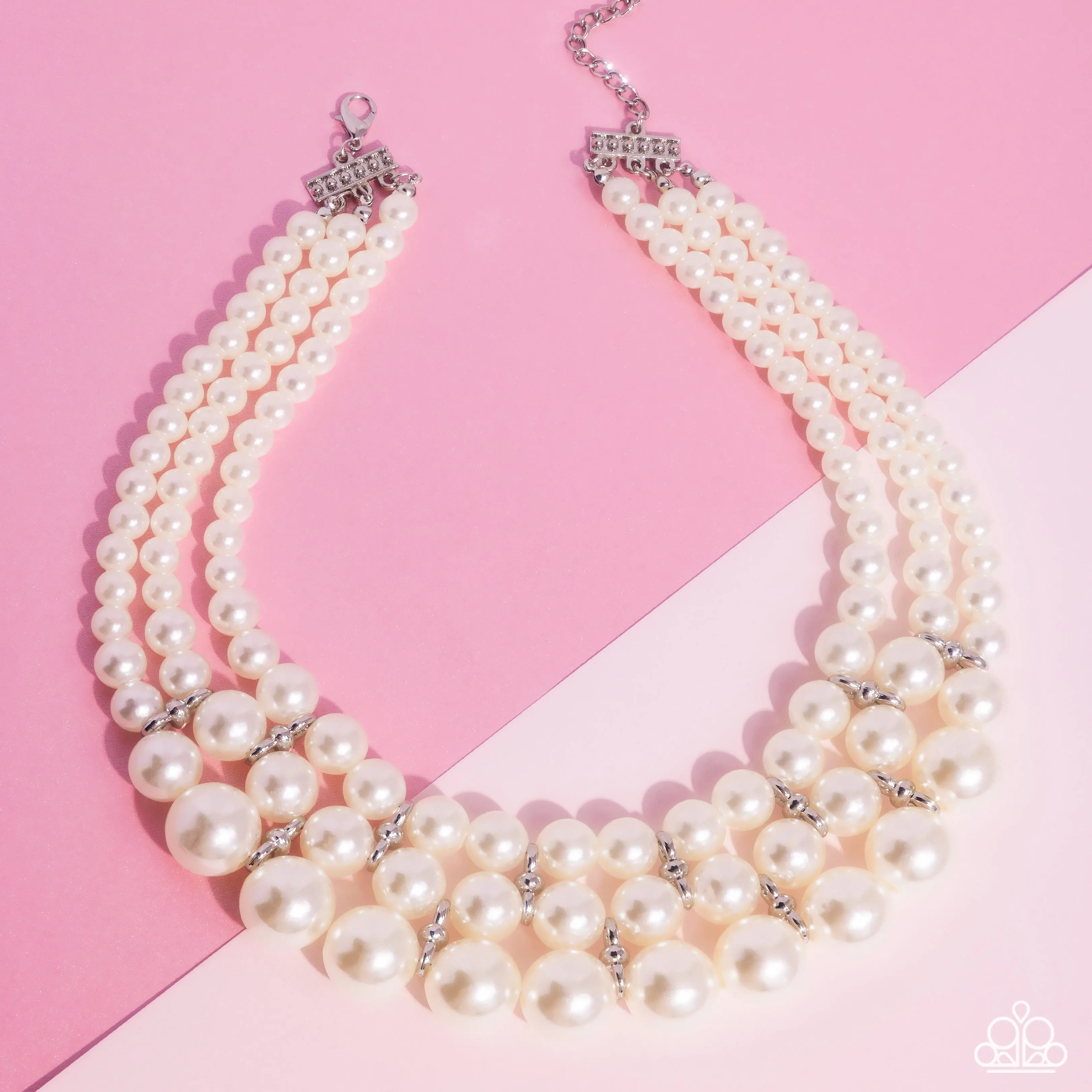 Necklaces Glossy Gala - White