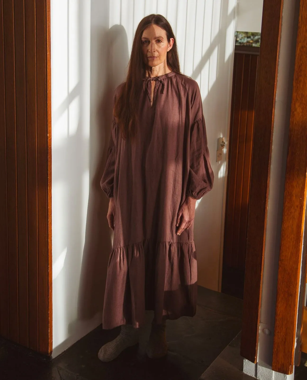 Odessa Linen Dress In Peppercorn