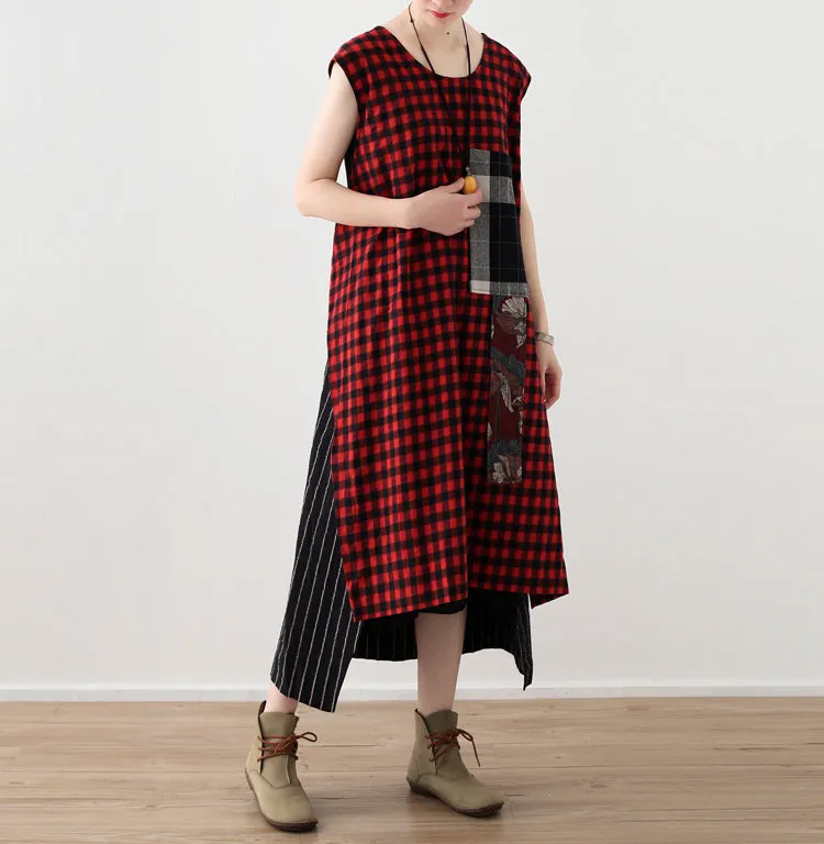 Plaid casual summer Women Dresses long Strap women dresses AMT962326