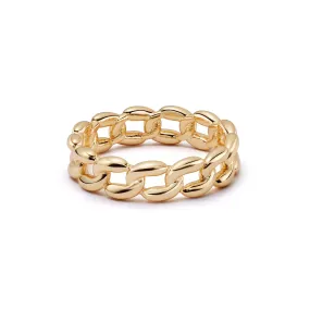 Polly Sayer Solid Chain Ring 18ct Gold Plate