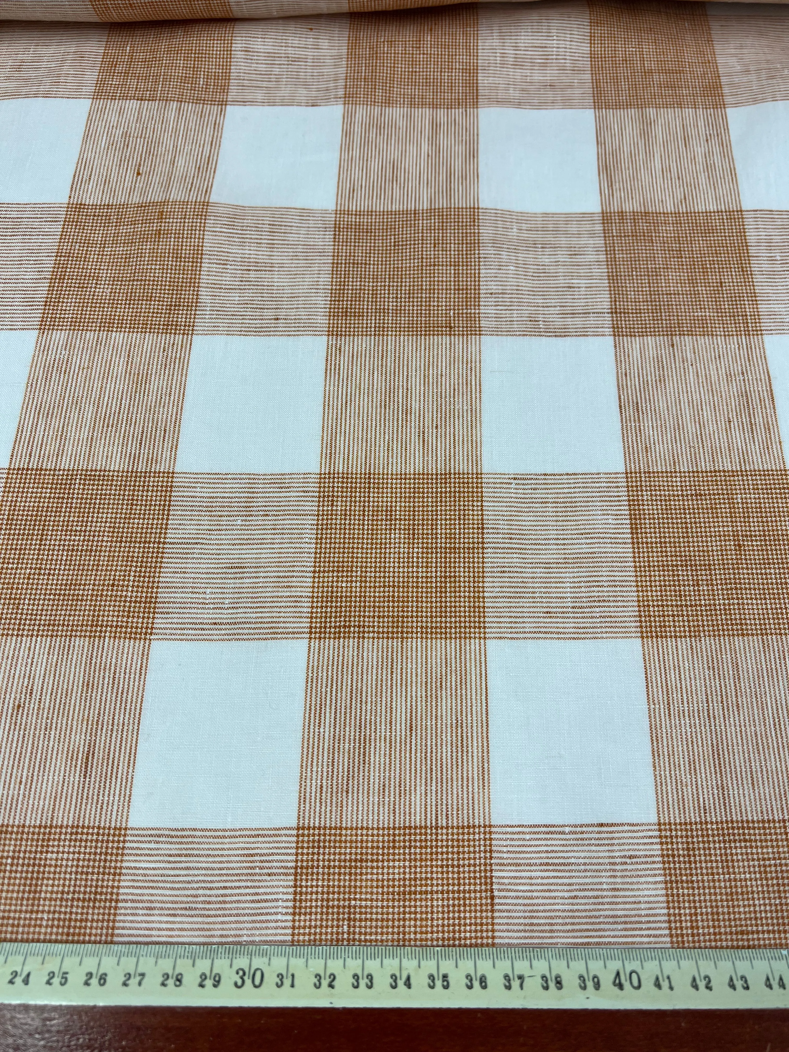 Pure Linen - Copper Check - 145cm