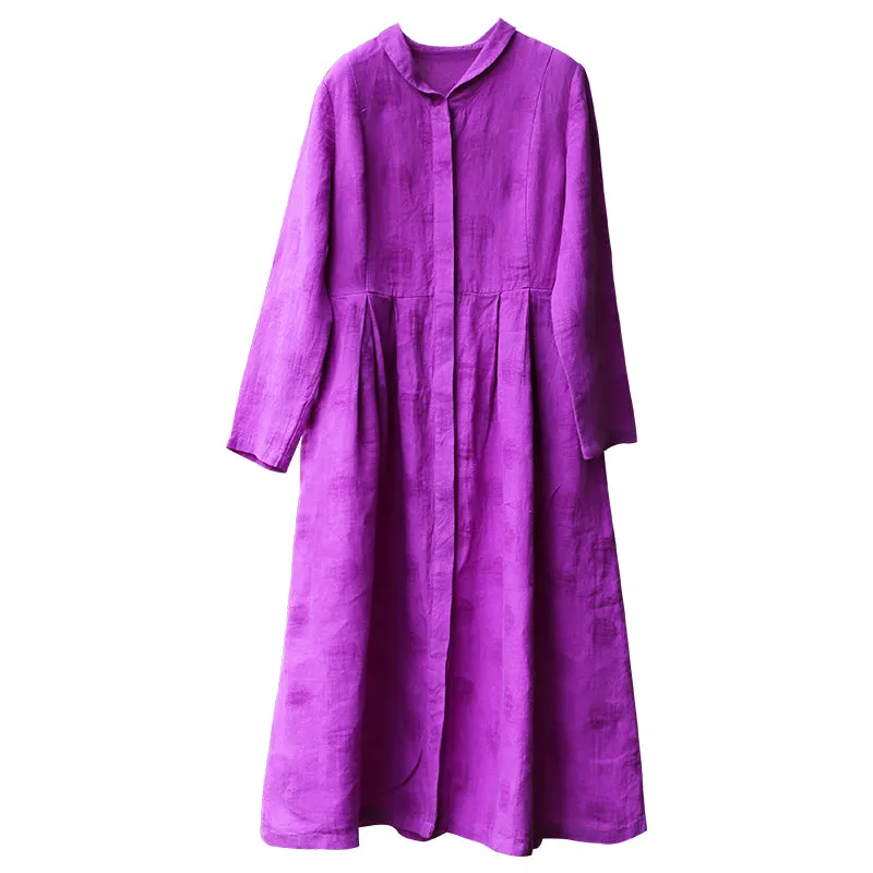 Purple Linen Women Dresses Summer Women Dresses WC961821