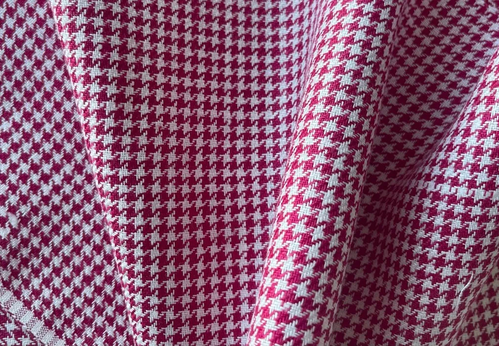 Raspberry Punch & White Hounds-Tooth Linen (Made in Poland)