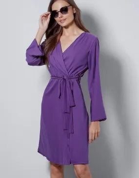 Royal Purple Luxe Wrap Dress