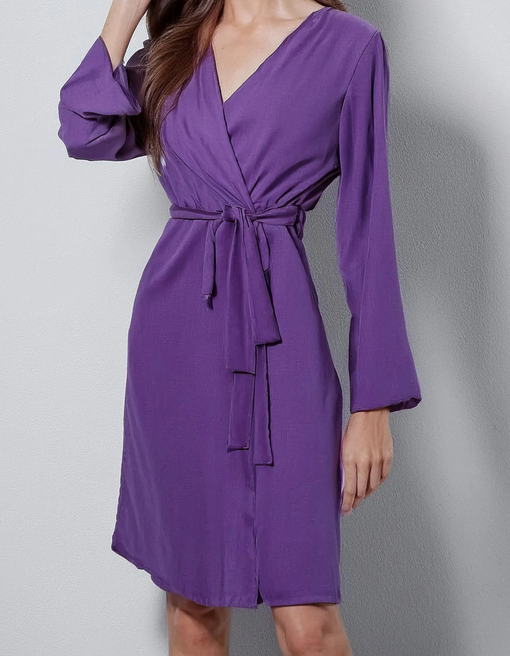 Royal Purple Luxe Wrap Dress